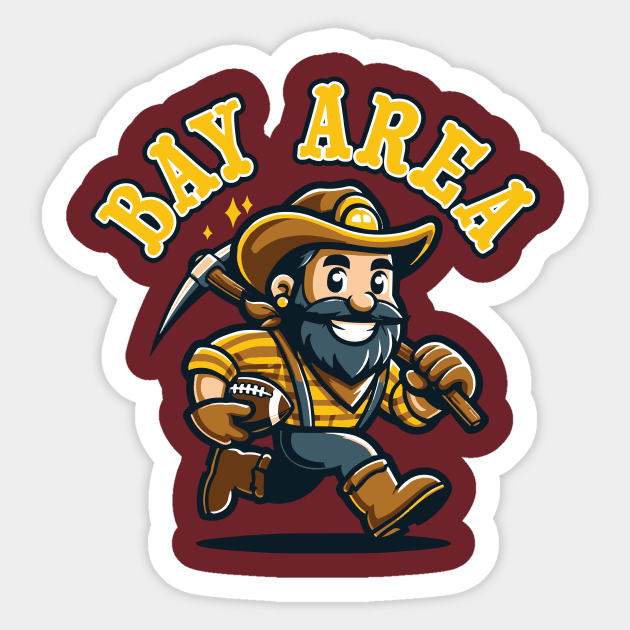 Bay Area Gold Digger Football Tee: Embrace California Spirit & Gridiron Passion - Perfect for Football Lovers Sticker by CC0hort